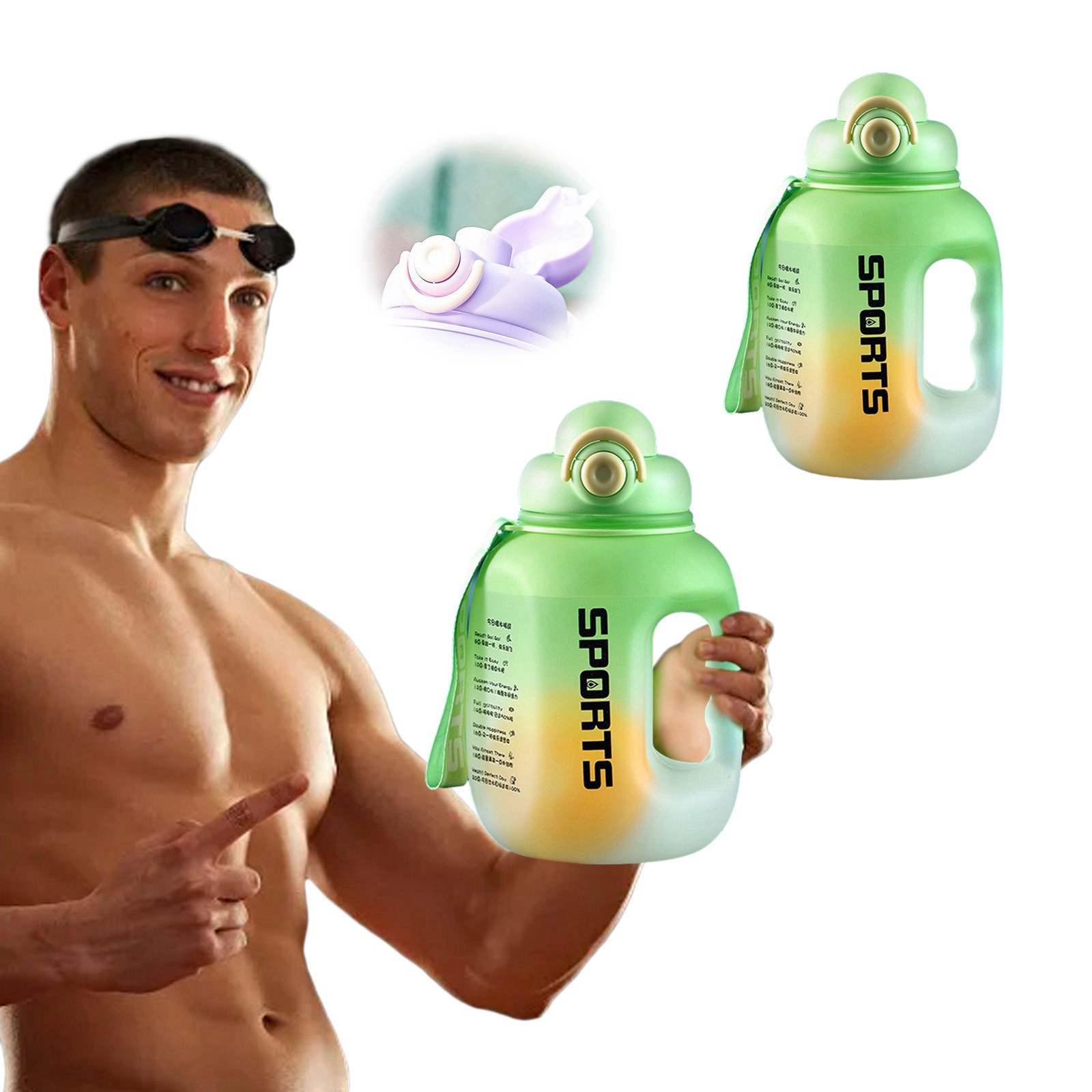 XUEYING Large Drinking Glasses 64oz Large Capacity Men's Fitness Water