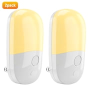 XUEYU 2-Pack Plug-in Night Lights, with Light Sensor & 3-Level Brightness Control, Modern LED Nightlight with switch, suitable for Bedrooms, Bathrooms, Hallways, Soft White Warm Glow