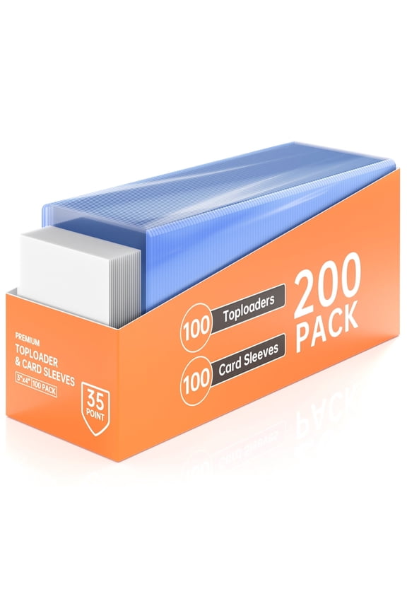 200-Piece Hard Top Loaders, 3" x 4" Card Sleeves with PSA Graded Compatibility, Combined with Card Films for Dual Protection, Designed for Baseball Card Enthusiasts & Professional Graders