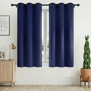 XUEYU Blackout Curtains 2 Panels, 100% Full Light Blocking Window Curtains, Grommet Energy Efficient Drapes for Bedroom Living Room, 42x63 Inch, Navy