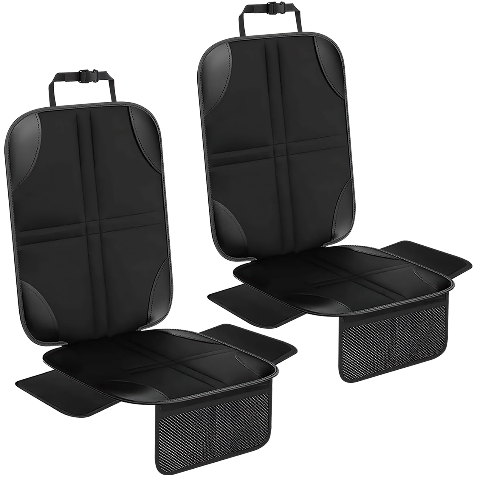 XUEYU Car Seat Protector, 2-Pack with Thick Padding and Mesh Pockets, Durable Waterproof Fabric with Non-Slip Backing, Universal Seat Cover Mat for Child Seats and Pets
