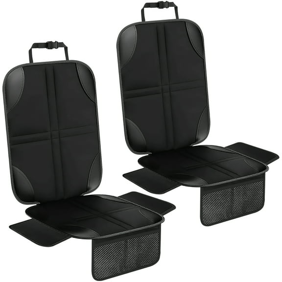 XUEYU Car Seat Protector, 2-Pack with Thick Padding and Mesh Pockets, Durable Waterproof Fabric with Non-Slip Backing, Universal Seat Cover Mat for Child Seats and Pets