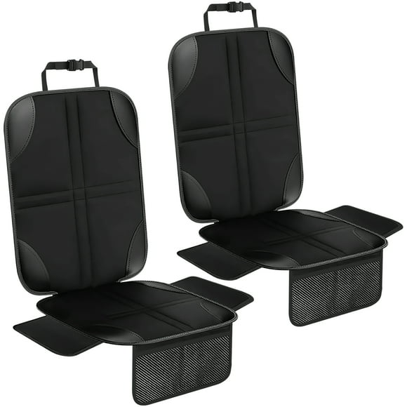 XUEYU Car Seat Protector, 2-Pack with Thick Padding and Mesh Pockets, Durable Waterproof Fabric with Non-Slip Backing, Universal Seat Cover Mat for Child Seats and Pets