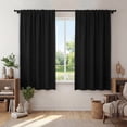 thumbnail image 1 of Blackout Curtains 2 Panels, Light Blocking Curtains for Bedroom, Room Darkening Window Drapes, Rod Pocket Curtains for Living Room, W52 x L72, Black, 1 of 7
