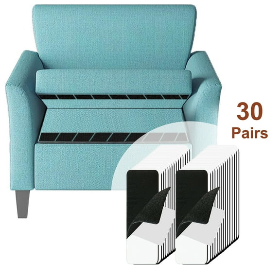 XUEYU Hook and Loop Tape, 1 x 4 Inch Square Hook and Loop Fasteners with Adhesive Heavy Duty&Reclosable, 30 Pairs Double Side Loop Strips Set with Easy Cutting Nylon Industrial Adhesive Strips