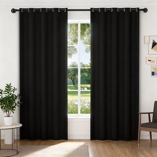 XUEYU Blackout Curtains for Bedroom, Light Blocking Thermal Insulated Curtains with Noise Reduction, 52x84 Inch Room Darkening Window Drapes, Set of 2 Panels, Black