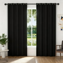 XUEYU 100% Blackout Curtains for Bedroom, Light Blocking Thermal Insulated Curtains with Noise Reduction, 52x84 Inch Room Darkening Window Drapes, Set of 2 Panels, Black