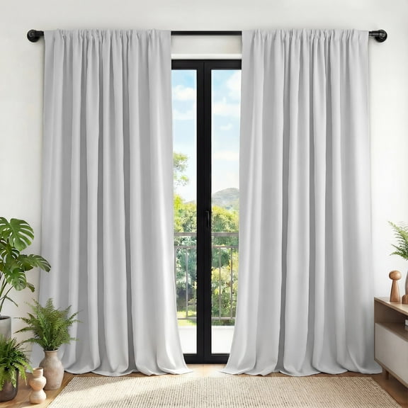 XUEYU Blackout Curtains for Bedroom 96 Inch - Window Curtains Blackout with Grommets Thermal Insulated Room Darkening Light Blocking for Living Room Windows, 2 Panels,White