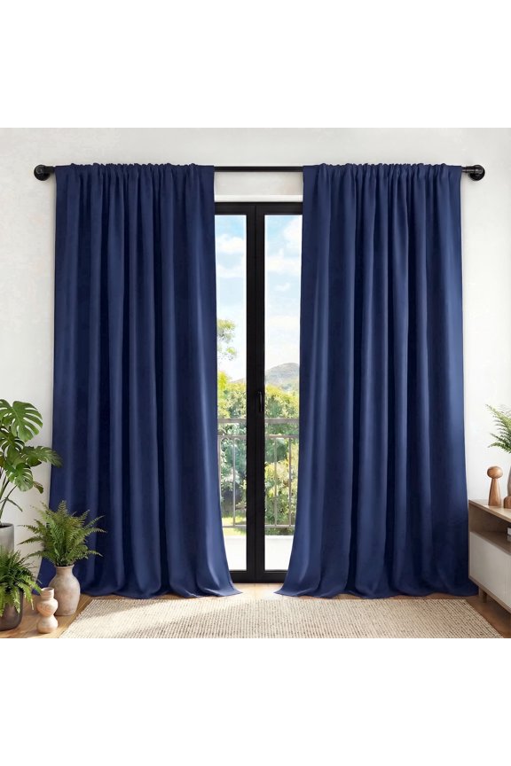 Blackout Curtains for Bedroom 96 Inch - Window Curtains Blackout with Grommets Thermal Insulated Room Darkening Light Blocking for Living Room Windows, 2 Panels,Navy