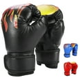 thumbnail image 1 of XUEYU Upgrade Boxing Gloves for Kids, MMA Gloves with Boxing Hands Wraps, 6oz & PU Fire Flame Printed Youth Training Gloves for 4-12 Years Old, Gloves for Kid’s Training, Sparing & Idea gift, Black, 1 of 6