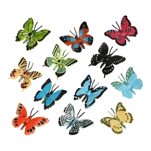 XUFLVPSEF 12 Pieces Plastic Butterflies Toy Butterflies Action Figures Art Lifelike Butterfly Decoration Removable Reusable for Party Favor Wall Decor Clearance Sale Green