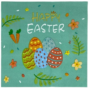 XUFLVPSEF 20 Pack Easter Paper Napkins Watercolor Bunny Luncheon Napkins 13 x 13 Inch Decorative Dinner Hand Napkin for Party Tableware Supplies