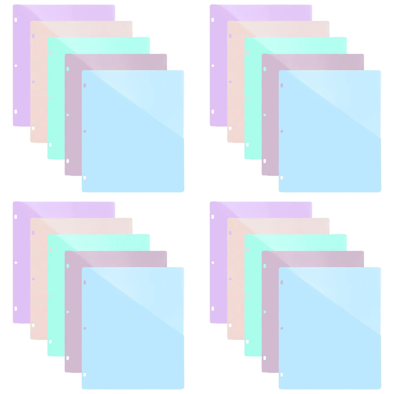 Multicolour Divider XUFLVPSEF 20-Tab Plastic Dividers with Front Pockets, Dividers for 3 ...