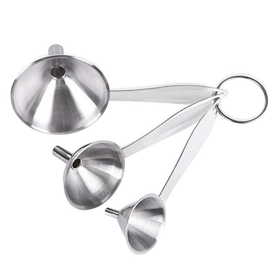 XUFLVPSEF 3 PCS Stainless Steel Funnels Large Small Funnel Food Grade Mini Metal Kitchen Funnel for Transferring Essential Oils Liquid Fluid for Filling Bottles Flask Cooking Clearance White