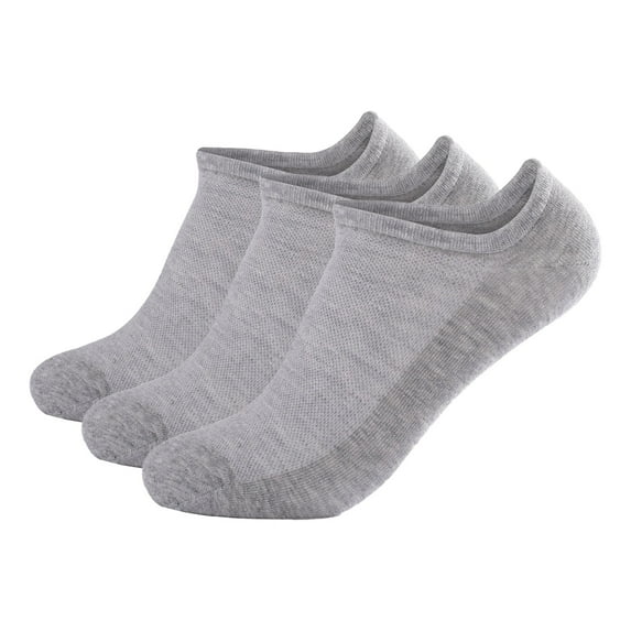 XUFLVPSEF 3 Pairs Men's Solid Color Sports Casual Breathable Comfortable Short Tube Large Boat Socks No Show Socks Men Gym Golf Tennis Athletic Socks Work Socks Grey M