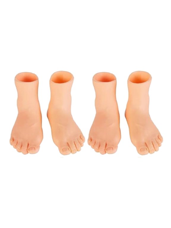 3Pcs Finger Feet Puppet Tiny Feet 2 Pairs Finger Shoes Realistic Left And Right Small Feet For Fun Adults And Teens Clearance Sale B