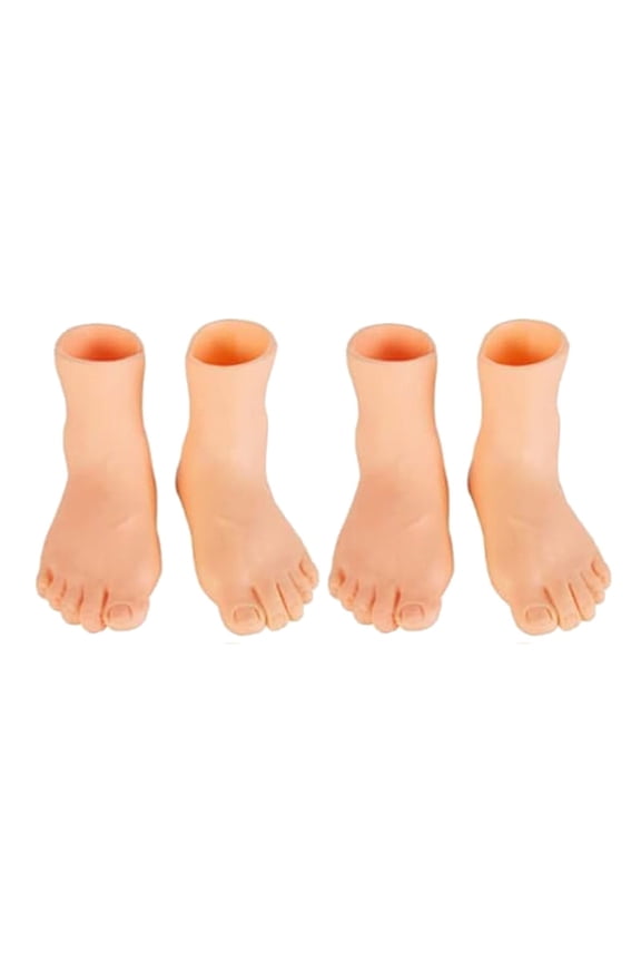 3Pcs Finger Feet Puppet Tiny Feet 2 Pairs Finger Shoes Realistic Left And Right Small Feet For Fun Adults And Teens Clearance Sale B