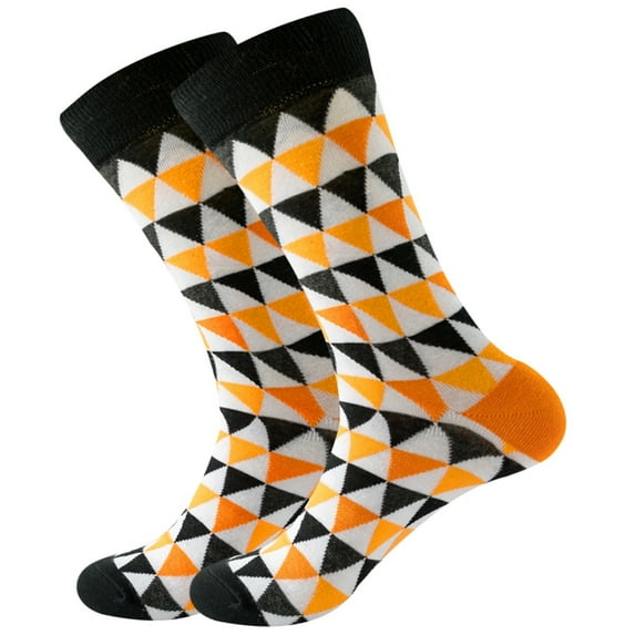 XUFLVPSEF Adult Unisex Lattice Geometry Printing Colorful Street Personality Medium Socks No Show Socks Gym Golf Tennis Athletic Socks Work Socks