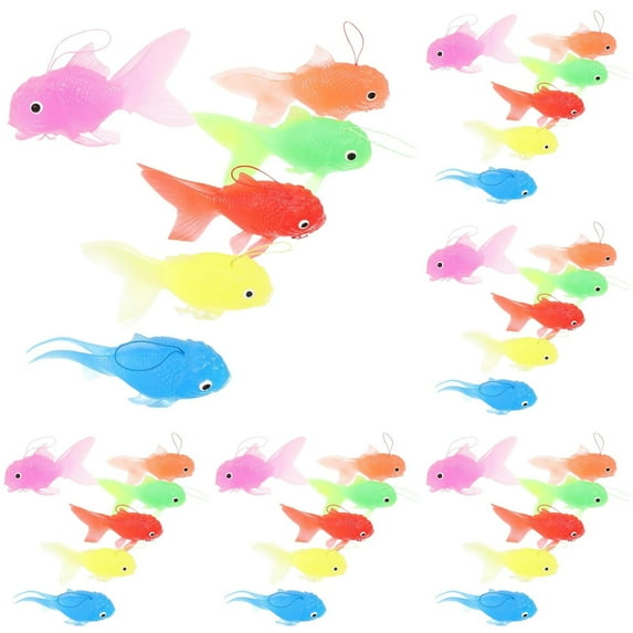 XUFLVPSEF Artificial Fake Fish Aquarium Fish Bowl Tank Terrarium Decoration Moving Floating Glodfish Ornament Plastic Gold Fish Toys for Party Deco, 10PCS Random Color