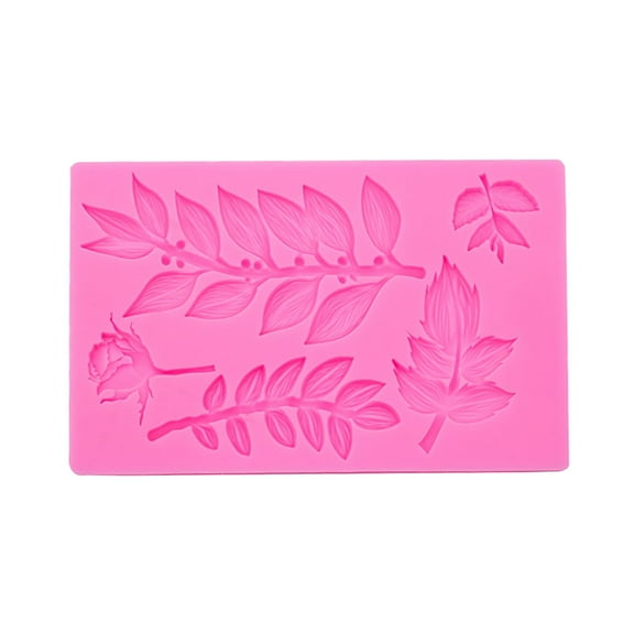 XUFLVPSEF Flower Branch Garland Silicone Mold 2Pcs Rose Wreath with Leaves Fondant Molds for Chocolate Cake Decoration Candy Sugar Cupcake Topper Cake Polymer Clay Crafts Epoxy Resin