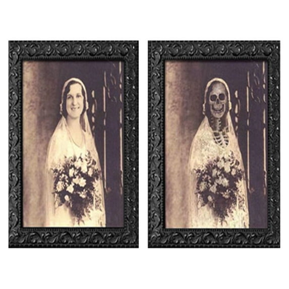XUFLVPSEF Halloween Decorations 3D Changing Face Moving Portrait Pictures Frame Home Decor Horror Spooky Decor for Halloween Party Scary Posters for Haunted Mansion Wall Door Kitchen