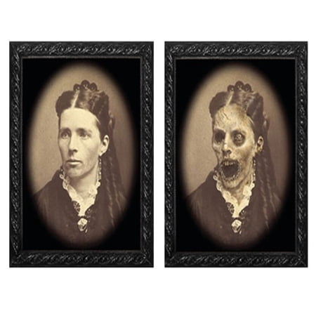 XUFLVPSEF Halloween Decorations 3D Changing Face Moving Portrait Pictures Frame Home Decor Horror Spooky Decor for Halloween Party Scary Posters for Haunted Mansion Wall Door Kitchen