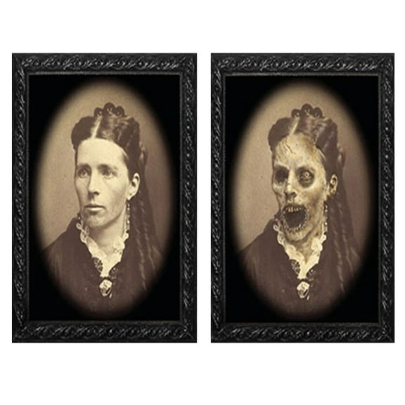 XUFLVPSEF Halloween Decorations 3D Changing Face Moving Portrait Pictures Frame Home Decor Horror Spooky Decor for Halloween Party Scary Posters for Haunted Mansion Wall Door Kitchen