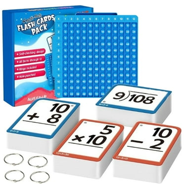 XUFLVPSEF Math Flash Cards & Board Game Set - Addition Subtraction Multiplication Division Manipulatives for 1st 2nd 3rd 4th 5th 6th Grade, Times Table Learning Toys