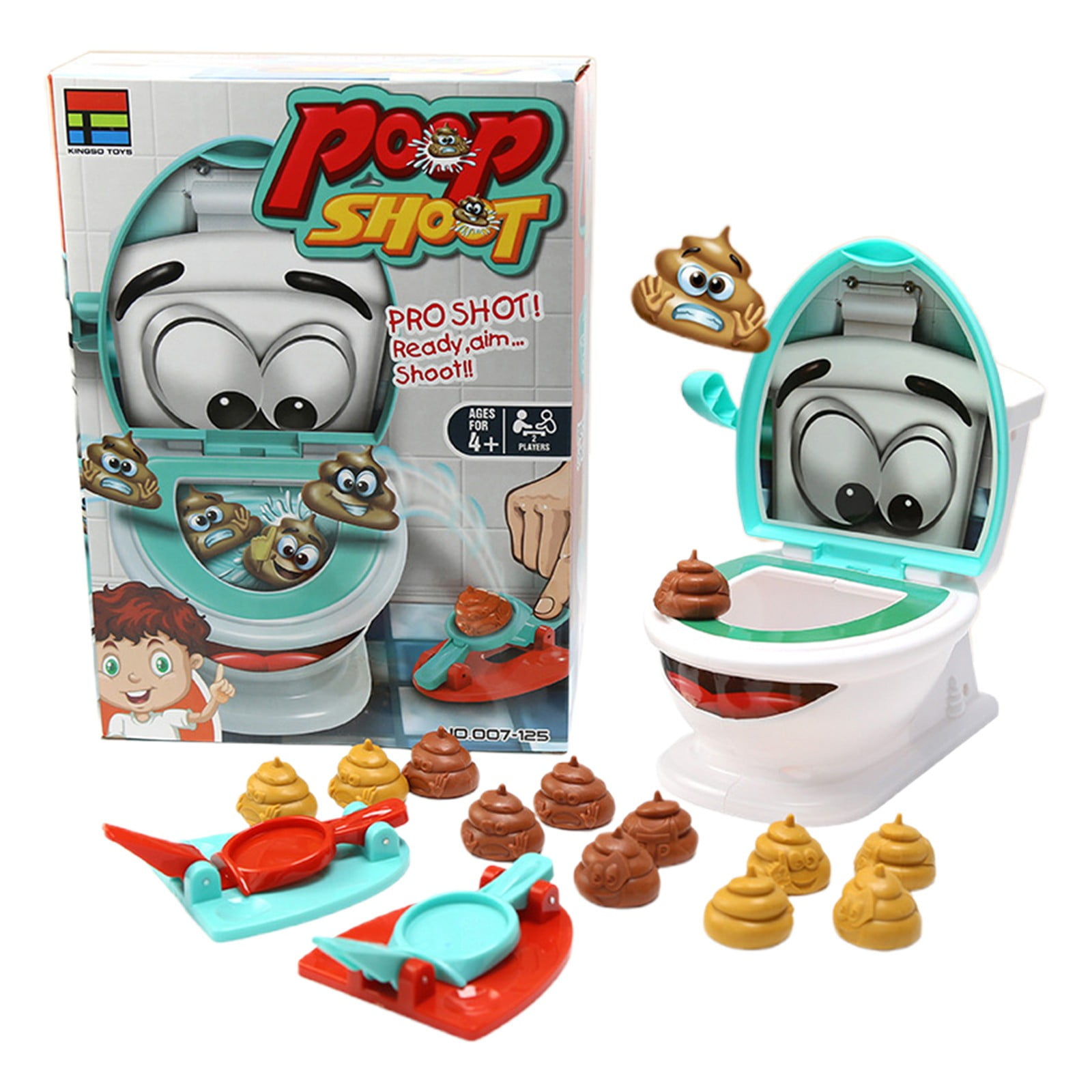 XUFLVPSEF The Poop Dexterity Family Game - Fast-Paced Toilet Bowl Game with 12 Soft Plastic Toy Poops, Hilarious Party Challenge for Kids & Adults Group Play