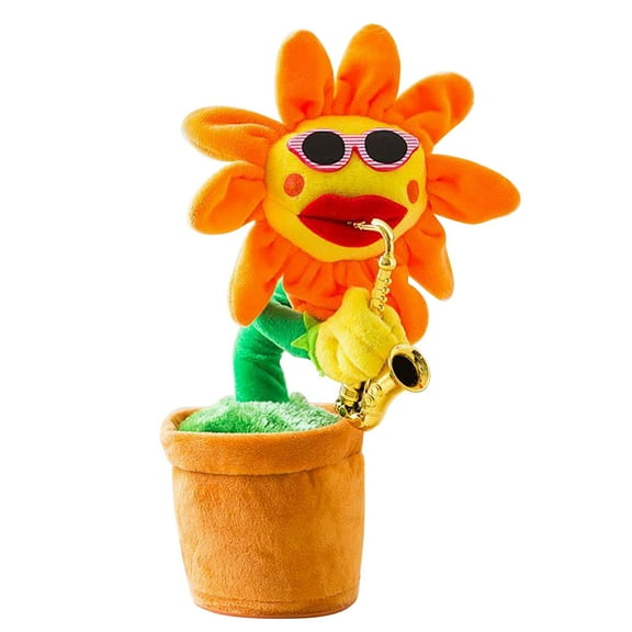 XUFLVPSEF Singing Dancing Sunflower Talking Toy Electric Musical Plush Repeat What You Say Funny Speaking Interactive Toy Birthday for Kids Sales Today Clearance Orange