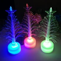 XUFLVPSEF USB Christmas Tree Glowing Mini Christmas Tree Fiber Optic LED Changing Xmas Tree Lamp with Star Top for Home Desk Xmas Party Decor