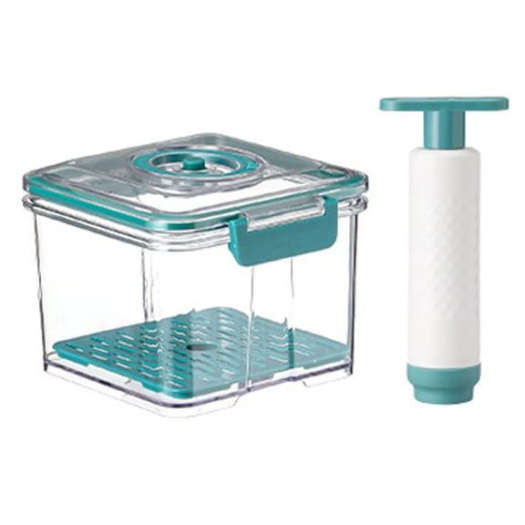 XUFLVPSEF Vacuum Seal Containers for Food Storage, Food Saver Vacuum Containers with Time Dial Vacuum Food Containers for Vegatables, Fruits and Meats, Keep Food Fresh Food Saver Containers&Hand Pump