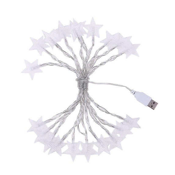 XUFLVPSEF Warm White Star String Lights Plug in Fairy String Lights Waterproof Extendable for Indoor Outdoor Wedding Party Christmas Tree New Year Garden Decoration