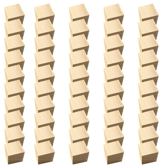 XUFLVPSEF Wood Cubes,50pcs Square Blocks Unfinished Cubic Wooden for Math Counting Craft Childlike Game,2cmx2cmx2cm