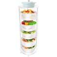 thumbnail image 1 of XUFOPLY Rotating Storage Rack, 5-Tier Circular Kitchen Storage Cart Multi Layer Rotating Storage Shelves with 5 Universal Wheels for Fruits Grocery Corns Potatos (5 Tier), 1 of 8