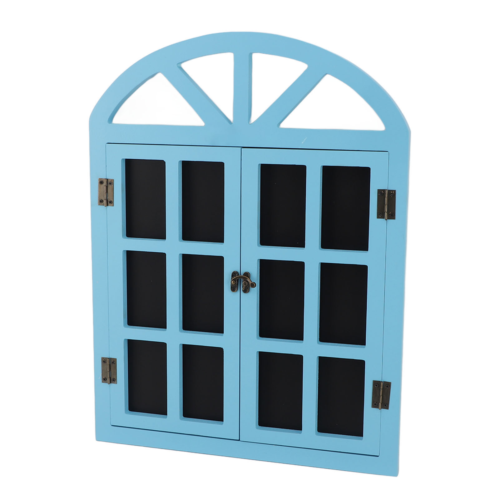 XUHOG Fake Window Chalkboard Sign Black Board Sign Versatile Decor Easy Hanging Message Board for Shop Wall Home Blue