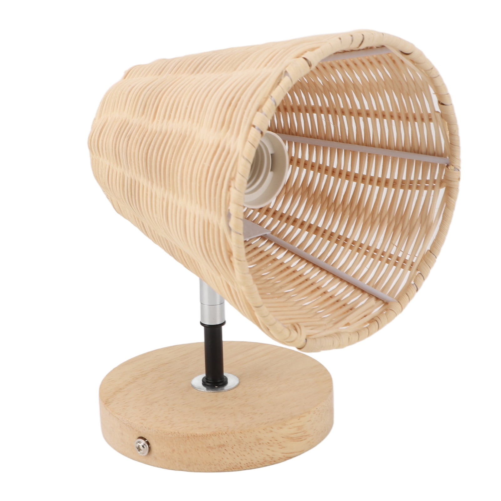 XUHOG Farmhouse Wall Sconce E26 Natural Rattan Woven Lampshade Retro Rustic Wall Mounted Lamp for Bedroom Corridor Living Room US Plug 110V