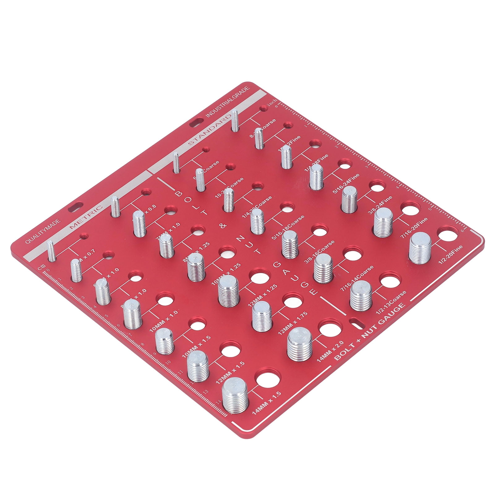 XUHOG Nut and Bolt Thread Checker 7.9x7.9in Identifier Gauge Aluminium Alloy Easy Operation