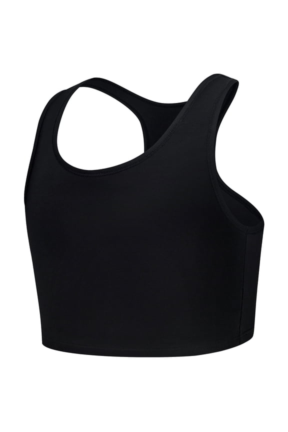 Chest Binder Women Transgender FTM Cosplay Breathable Half Breast Binder Compression Bra Tank Top (B, S )