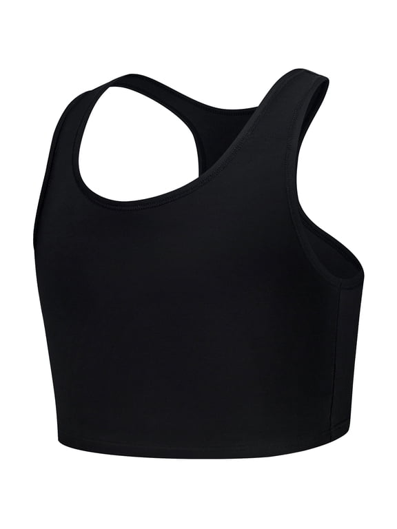 Chest Binder Women Transgender FTM Cosplay Breathable Half Breast Binder Compression Bra Tank Top (B, XXL)