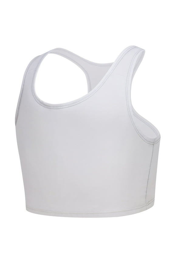 Chest Binder Women Transgender FTM Cosplay Breathable Half Breast Binder Compression Bra Tank Top (GR, L )