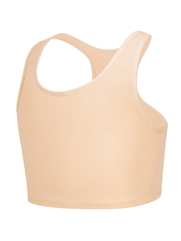 Chest Binder Women Transgender FTM Cosplay Breathable Half Breast Binder Compression Bra Tank Top (N, XXL)