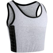 XUJI Women Chest Binder Breast Binder Bra Breathable Corset Vest Tank Tops (GR, XL)
