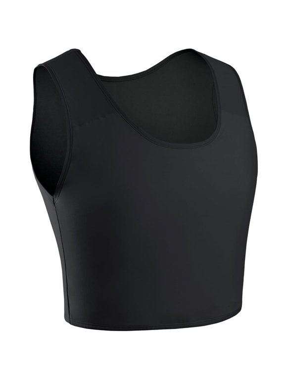 Women's Breathable Chest Binder Compression Bra Tank Top (B, 5XL)