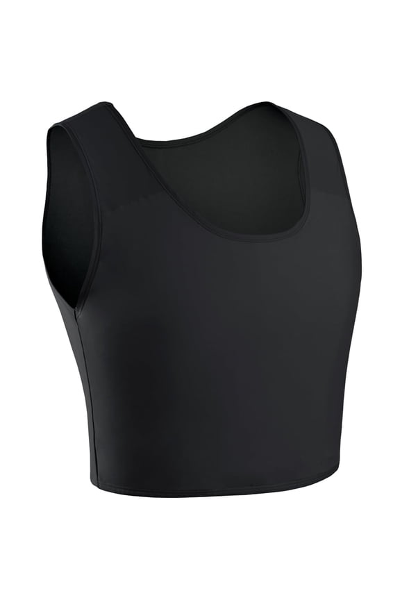 Women's Breathable Chest Binder Compression Bra Tank Top (B, M)