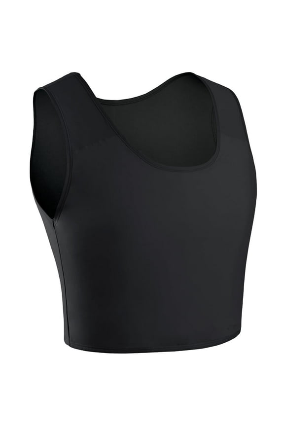Women's Breathable Chest Binder Compression Bra Tank Top (B, S)