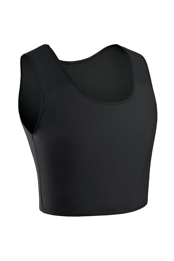 Women's Breathable Chest Binder Compression Bra Tank Top (B, XL)