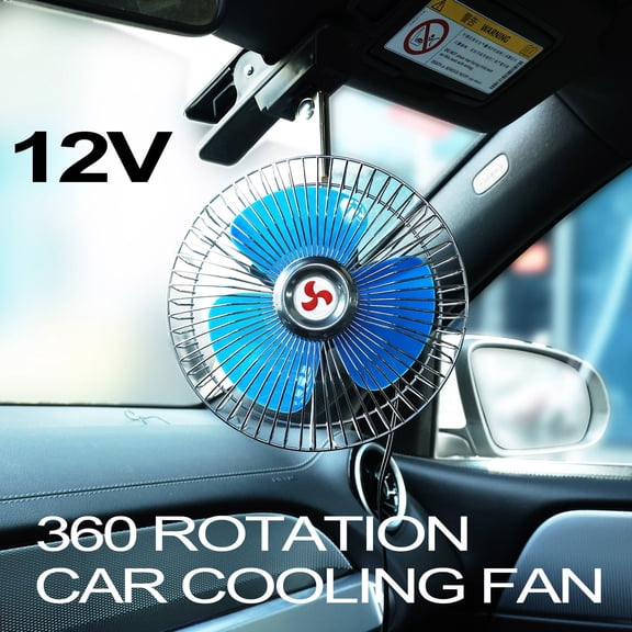 XUKEY 12V Summer Portable 360 Rotation Car Cooling Oscillating Fan Travel Clip On Auto
