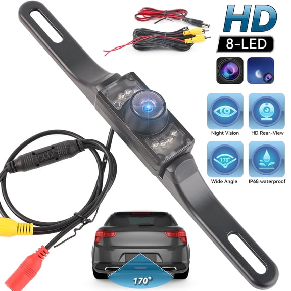 XUKEY 170 License Plate Car Backup Camera Reversing Parking Night Vision License Plate Waterproof
