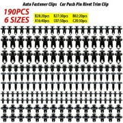 XUKEY 190pcs Universal Car Body Fastener Plastic Clips Rivets Panel Fender Retainer